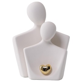 PlivBloom Ceramic Couple Statue TV Stand Decorations,Couples Bedroom Decor, Wedding, Console Table Decor Items,Love Sculpture for Bookshelf Knick Knacks,Valentine's Day Birthday Gift