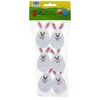 Whimsical Easter Delight: Set of 6 White Smiling Bunny Plastic