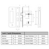 HANDLEZONE® 65mm (2 1/2 inch) Silver Nickel 3 Lever Mortice