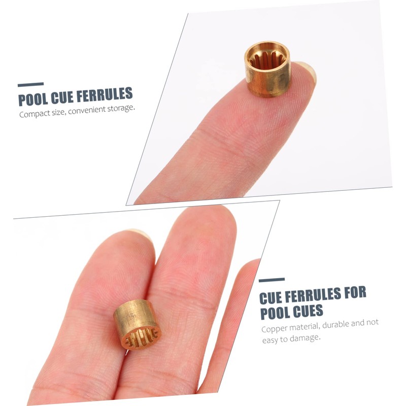 Mipcase 20Pcs Copper Billiard Tip Ferrules Durable Snooker Pool Replacement