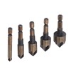 5 Pcs Countersink Drill Bit 1/4in 3/8in 1/2in 5/8in 3/4in