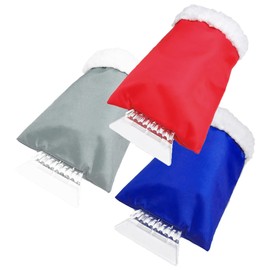 VONRUSS-UK Ice Scraper Mitts for Car Blue/Red Windscreen Scraper with Glove Windshield Snow Scrapers with Waterproof Snow Remover Window Ice Scraper
