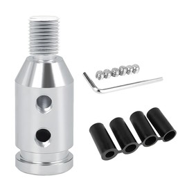 JNNJ Gear Knob Adapter, Universal Car Gear Knob Adapter for Manual Transmission M12 x 1.25, Aluminium Alloy Gear Knob Adapter for Gear Lever Without Thread (Silver)
