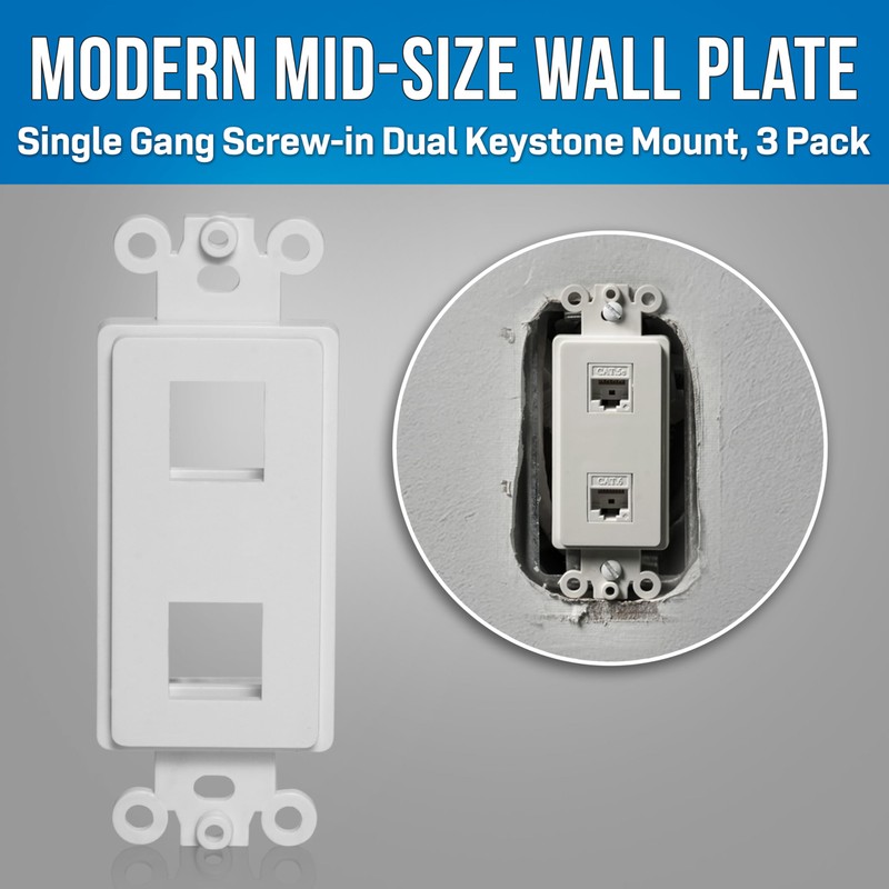 Jonard Tools K-M2/3 Single Gang Screw-in Dual Keystone Mount, 3