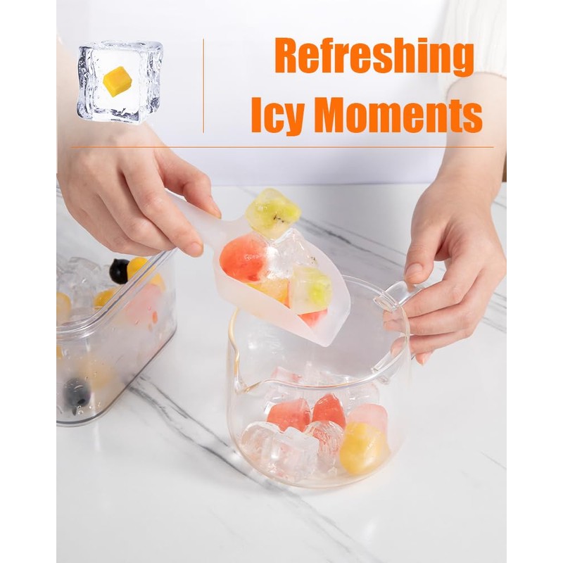 Brigii Ice Cube Tray with Lid&Bin, Ice Cube Mold with