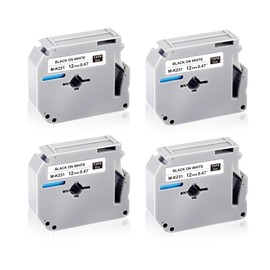 UNOKA Compatible Brother M-K231 12 mm Tapes Replacement for Brother M-K231S M-K231BZ M-K231sbz M231 M Tape 12 mm 0.47, Black on White for Brother P Touch M95 PT-90 PT-65 PT-60 PT-55 PT-70 PT-80 PT-85