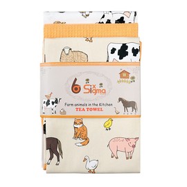 SiXsigma Sports Tea Towels 100% Cotton Decorative Kitchen Cooking Dish Linen Cooking BBQ Pack of 3- Novelty Kitchen Tea Towels Premium Quality Grill Bake Ware gifts Farmer Kitchen