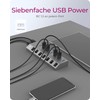 ICY BOX 7 Port USB 3.0 Type-A Hub Ladegerät Aluminium