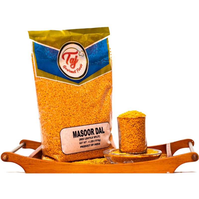 TAJ Gourmet Foods 64 Ounce Masoor Dal Red Lentils Easy