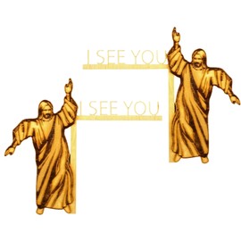 2Pcs Jesus I See You Door Corner Sign Decoration Wooden Door Left and Right Angle Sign Door Corner Decor