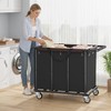 470L Heavy Duty Commercial Laundry Cart with Wheels,Industrial Rolling Laundry