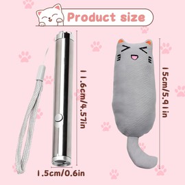 Jyeennar 1 Pack 2 in 1 LED Pointer Cat Toys,Funny Cat Catnip Toys,Pet Interactive for Pet Indoor Exercise Training Tool