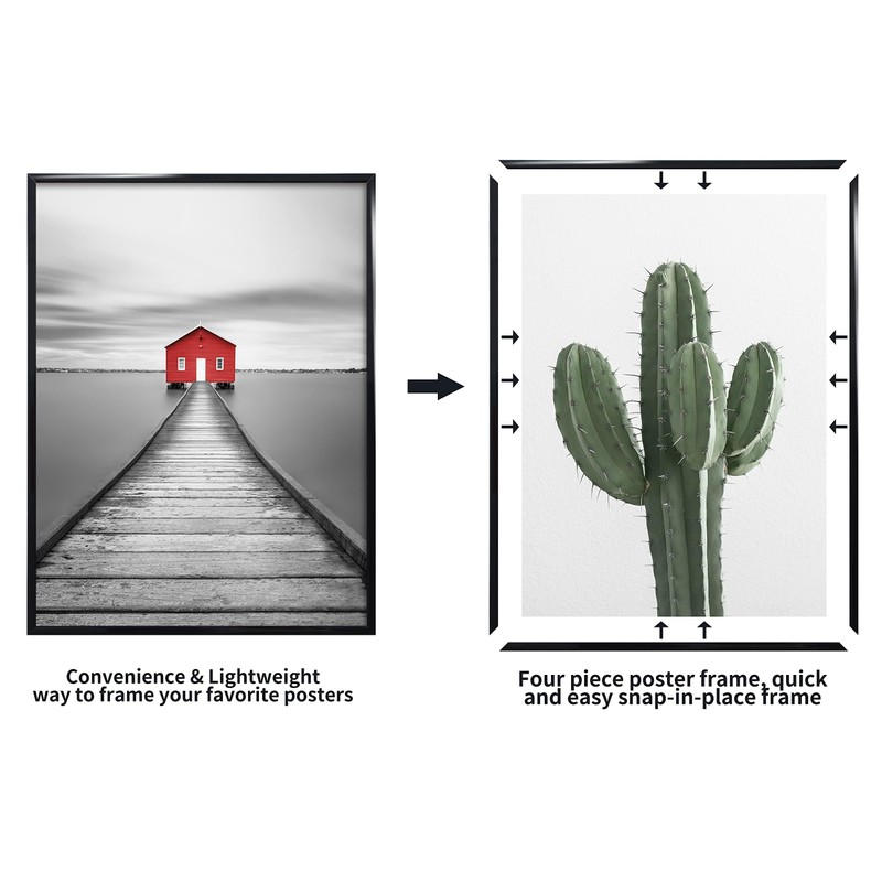 ELSKER&HOME 16x24 Poster Frame 9 Pack, Black Picture Frame for