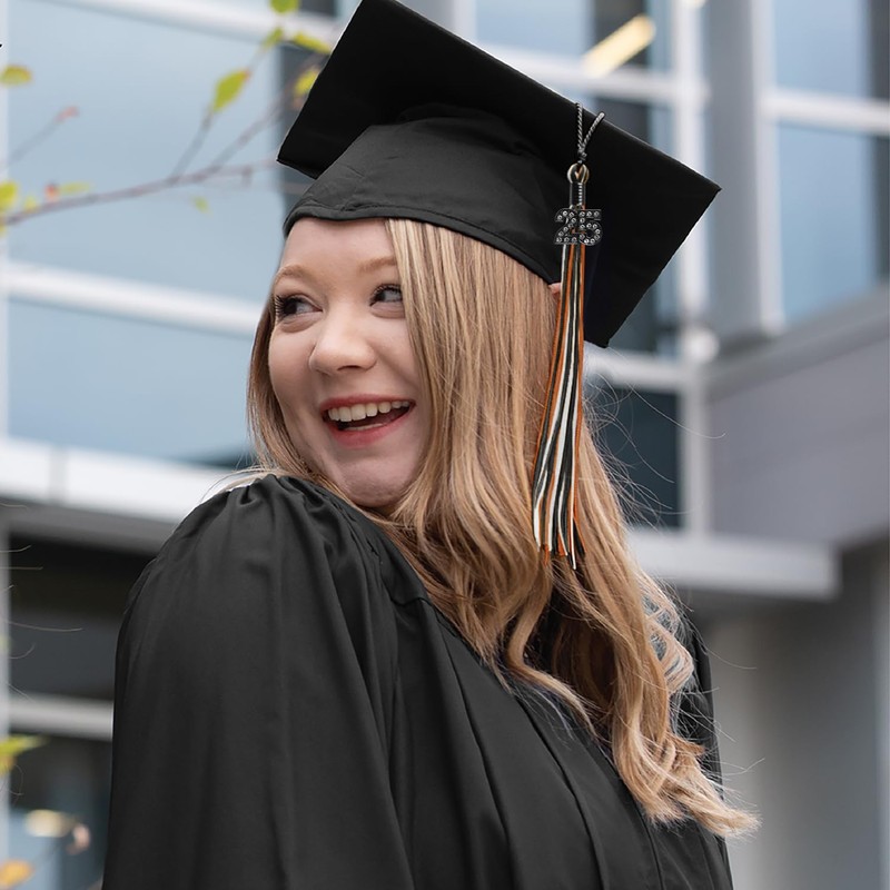 Endea Graduation Mixed Triple Color Tassel with Black Bling Charm