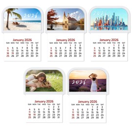 2026 Mini Stick on Calendar Small Monthly Peel and Stick Adhesive Calendar for Car Wall Business Cards Auto Truck Laptop Fridge Home Office (5, church)