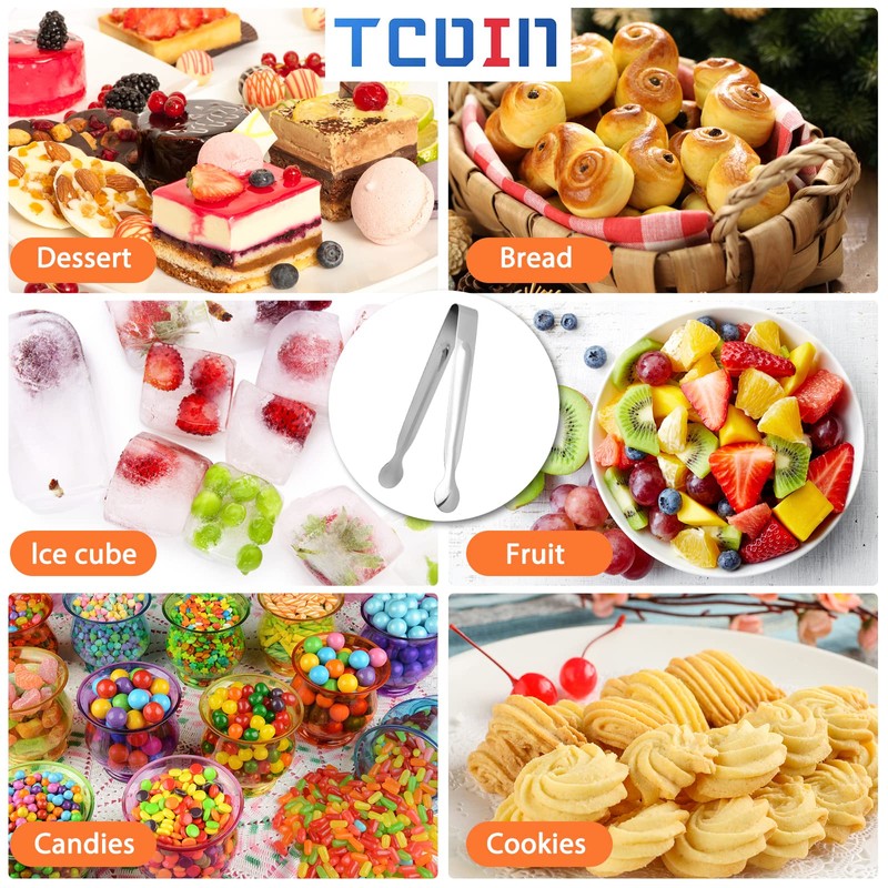 Small Serving Tongs,Ice Tongs,Sugar Tongs,Kitchen Tiny Tongs for Appetizers,12 PCS(6