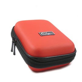 Ex-Pro® Red Hard Clam Shock proof water resistant Digital Camera Case Bag CR9004D for Olympus / mjµ / Smart / Stylus / mju / µ- / 800, 9000, AZ-2, C-70, C-180, C-315, C-350, C-360, C-460, C-480, C-500, FE-120, Mju-800, Mju-9000, SZ-30, TG-230, TG-320, VG