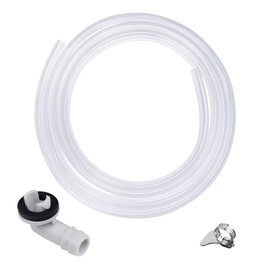 Flehomo Air Conditioner Drain Kit, 3 Feet PVC Clear Vinyl Tubing & Clamps & 3/5 Inch AC Drain Hose Connector Elbow Fitting with Rubber Ring for Mini Split Units and Window AC Unit