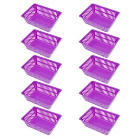 Cabilock Desktop Storage Bin Plastic Storage Baskets Organizer Trays: 10Pcs Stackable Game Coin Snack Fruit Baskets Sundries Organizer Small Bins for Home Office Shop Plastic Fruit Baskets