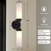 Double Cylinder Glass Wall Sconce,Modern Steel Bathroom Vanity Light, Spherical