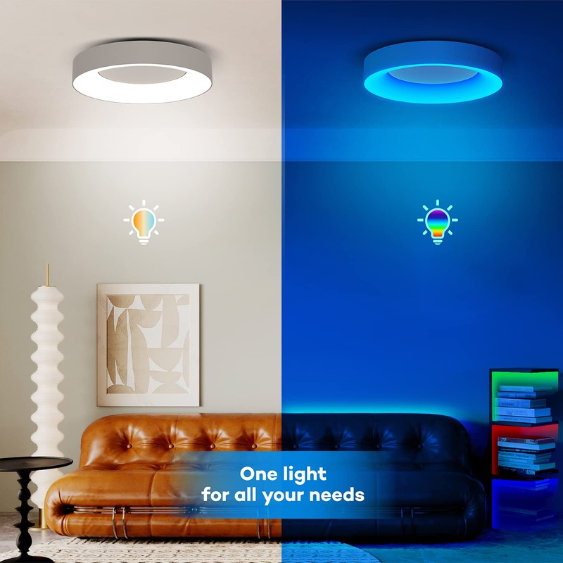 Annaror RGB LED Flush Mount Ceiling Light with Remote Control,