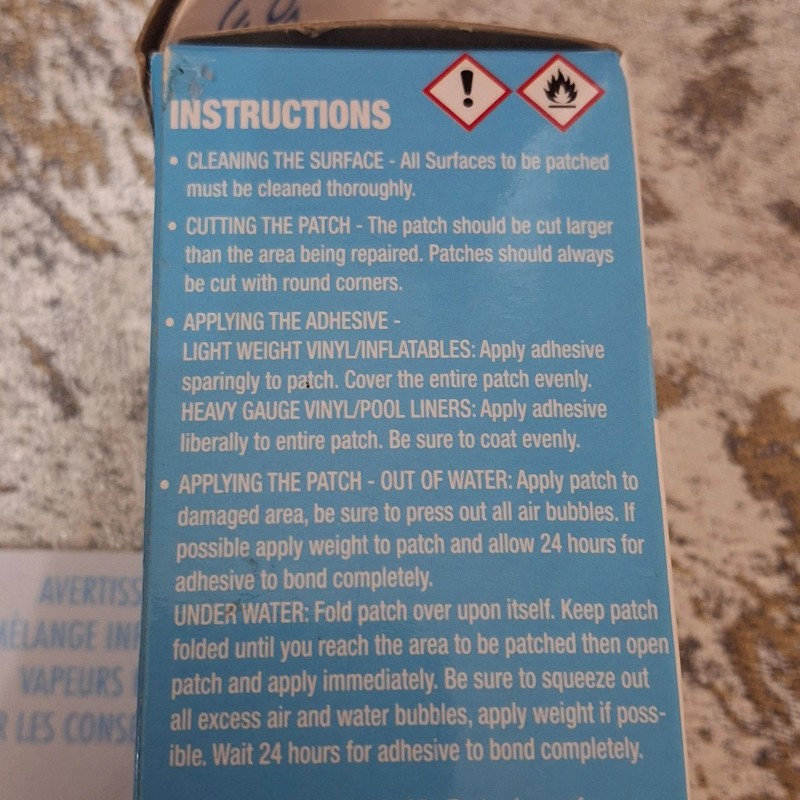 Swimline Hydrotools Vinyl Repair Kit 2 oz Adhesive 6 x