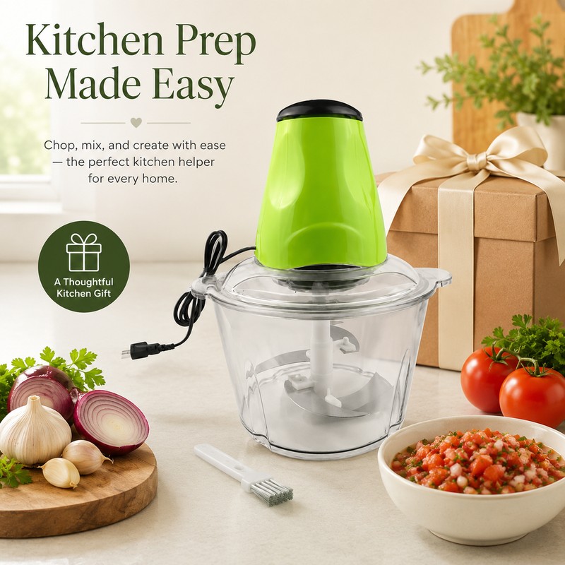 2L Electric Food Chopper for Meal Prep – Stainless Steel
