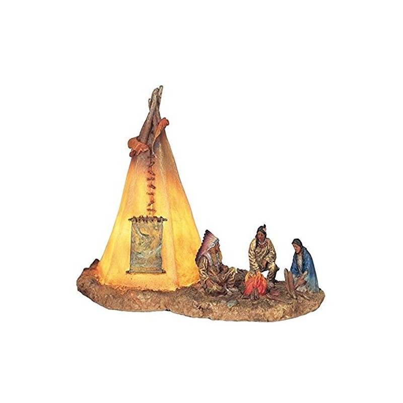 StealStreet SS-G-11390 Native Americans with Lighting Tipi Collectible Indian Decoration