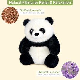 SuzziPals Heatable & Coolable Panda Stuffed Animals, Cute Microwavable Heating Pad Plushies for Soothing & Relaxation, Stuffed Panda Plush Toys, Emotional Support Panda Plush Toy Gifts