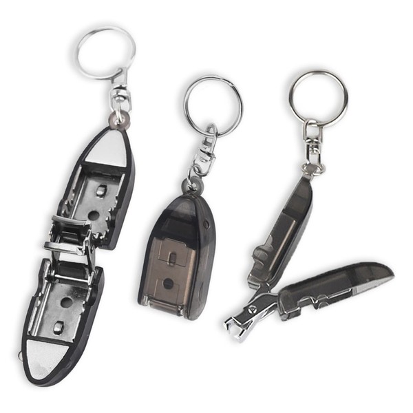 Modixun 3Pack Travel Keychain Finger Nail Clippers, Mini Foldable Stainless