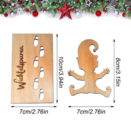 FiveMileBro Wichtelschablone fußabdrücke, wichtel fußabdrücke, kreativset wichteltür zubehör weihnachtswichtel, Holz wichtel fußabdrücke Schablone Fenster Weihnachten deko (A)