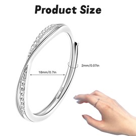Women's 925 Sterling Silver Adjustable Cubic Zirconia Rings Minimalist Design Perfect for Engagement and Promise Silver Rings, Unprecious Metal, Cubic Zirconia, Unprecious metal, Cubic Zirconia