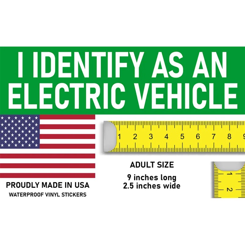 I Identify as an Electric Vehicle Bumper Sticker Funny EV