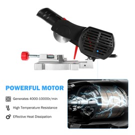 BEAMNOVA Mini Miter Saw Electric Power Table Benchtop Cut-Off Chop Max 45 Degree Cutting for Crafts Miniatures Metal Wood Plastic Compound Cutter