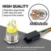 AutoLöc Power Accessories 19mm Billet 12V Momentary Push Button Switch