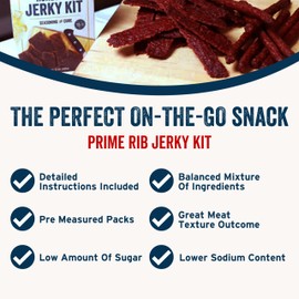 PS Seasoning Jerky Seasoning and Cure Kit (Buttery Prime Rib)- Award-Winning DIY Beef Jerky Making Kit with Seasoning Mix & Cure- Oven, Smoker, Dehydrator - Great for Beef, Turkey, Venison, Wild Game
