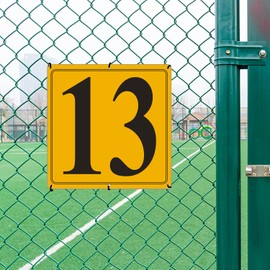 i-CowFun Premium Aluminum Number Signs 13, Metal 12" X 12" Yellow Numbered Signs Outdoor for Parking Lots, Floor, Dock, Court, Aisle, Field, High Visibility, No Fade, Weather-resistant