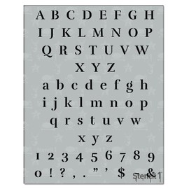 Stencil1 Smart Font Letter Stencils 1/2" - Letters & Numbers - Uppercase & Lowercase Alphabet - Painting, Drawing, Wood, Vinyl & Crafts 8.5” x 11”