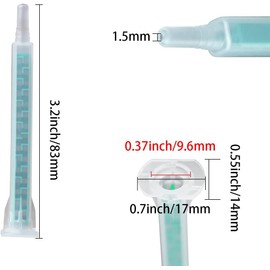 Weilan 21 Pcs 3.3 Inch Epoxy Mixing Nozzle Tip for Adhesive Gun Applicator Static Mixer Plastic Resin Mixing Tip