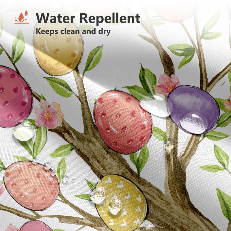 Easter Shower Curtain Bunny Easter Eggs Tree Shower Curtain for