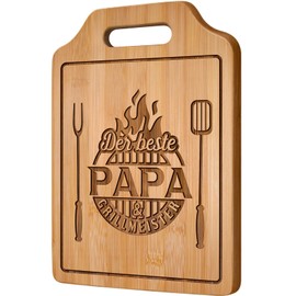 Giftasy Geschenke für Papa - Graviertes Bambus Schneidebrett mit Spruch, Bester Papa Geschenke, Geburtstagsgeschenk für Papa, Personalisierte Geschenke Papa, Grill Geschenke für Männer, Weihnachten