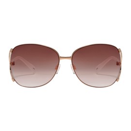 Piranha Eyewear Malibu Gold and White Oversize Sunglasses for Women with Brown Gradient Lens