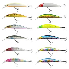 Qb100116c01n0 (Orludo Fishing Gear) 3.5 inches (8.8 cm), 0.9 oz (26 g), Minnow Set, Great for Salt Water (Sea Bass, Flounder) Fishing Lure Set, A+B Color