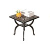 C/G Cast Aluminum Side Table,Decorative Outdoor End Table, Ornate Floral