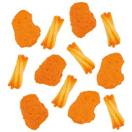 Framendino, 12 Pack Artificial Fried Chicken Fake French Fries Food Model Fast Meat Nuggets Decoration for Display Photography Props