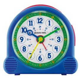 JACQUES FAREL Happy Learning Kinder-Wecker Lernwecker Jungen Blau Grün ohne Ticken mit Licht und Snooze Analog Quarz ACL 04