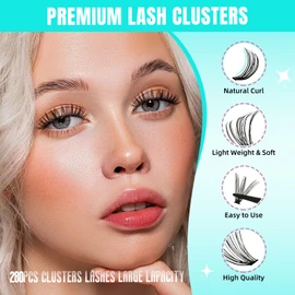 Wispy Eyelash Cluster Eyelash Extensions, 40D Cluster Eyelashes, Individual Eyelashes, DIY Eyelash Extension, Natural Cluster Eyelash Extension, Soft False Eyelashes at Home for Beginners (12 mm)