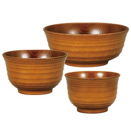 Yamanaka Lacquer Natural Range M16329 Sentan Keyaki Heather Soup Bowl & Rice Bowl Set, Light Brown