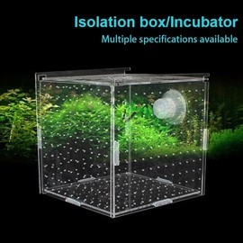 HEPBAK 1pcs Fish Tank Transparent Aquarium Single Double Multi Grid Isolation Box Small Fry Incubator Breeding Box Aquatic Pet Supplies (Color: 14x14x14cm)