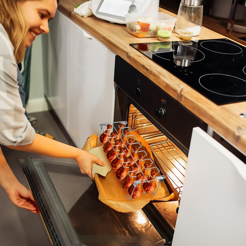 8 Pcs Chicken Leg and Wing Rack for Grill 14